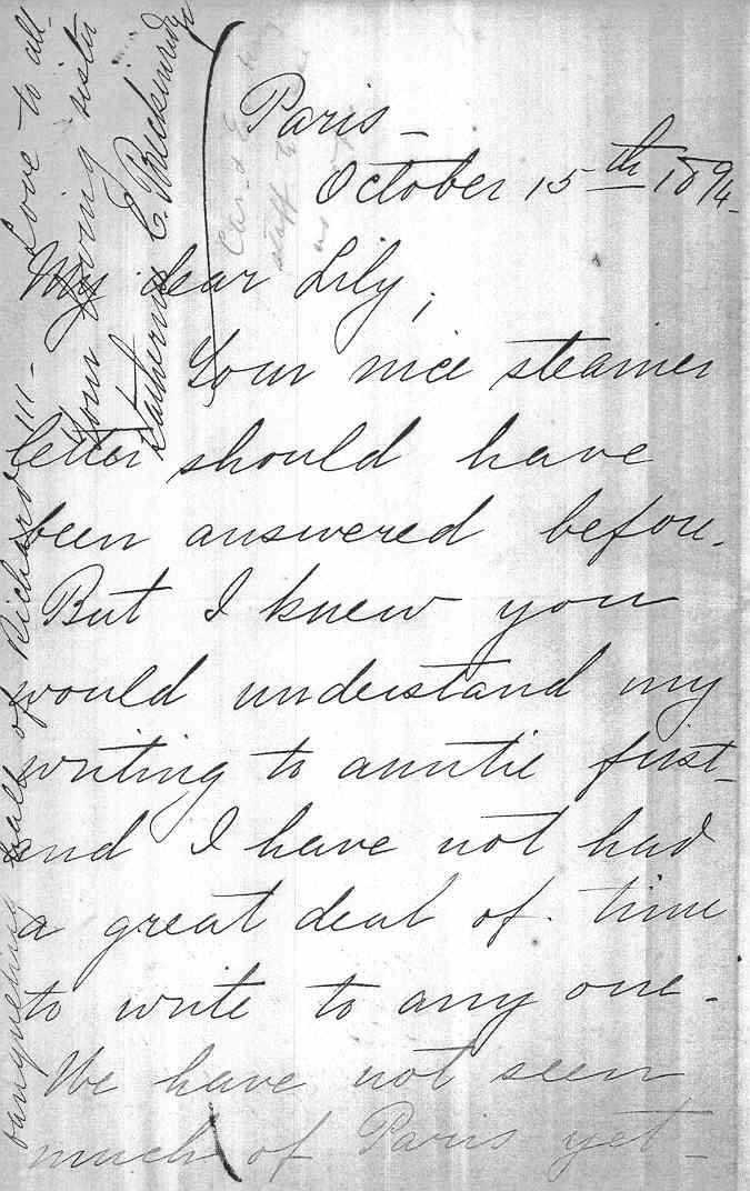 October 1894 Letter