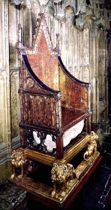 The Coronation Chair and Stone of Scone.